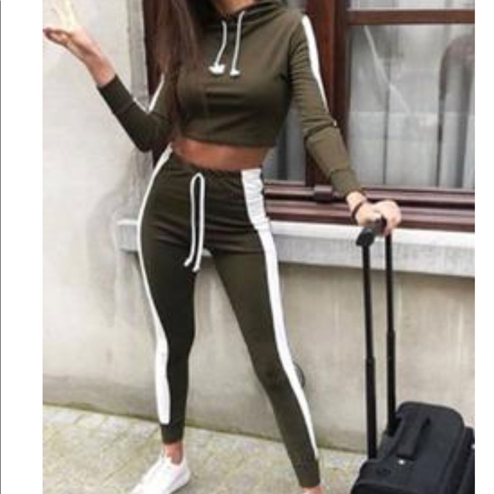 Femmelux UK brand two piece outfit. Army green